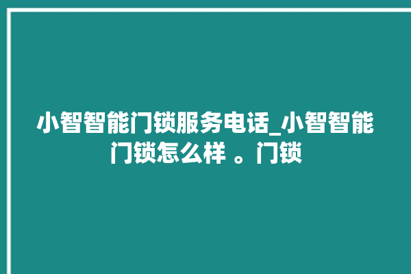 小智智能门锁服务电话_小智智能门锁怎么样 。门锁