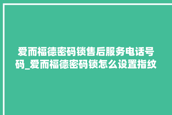 爱而福德密码锁售后服务电话号码_爱而福德密码锁怎么设置指纹 。密码锁