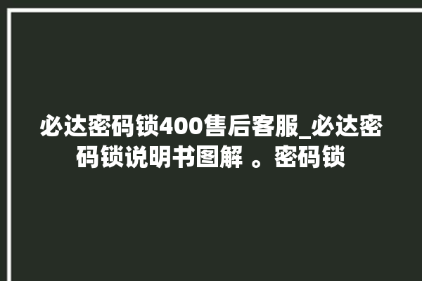 必达密码锁400售后客服_必达密码锁说明书图解 。密码锁