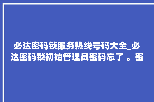 必达密码锁服务热线号码大全_必达密码锁初始管理员密码忘了 。密码锁