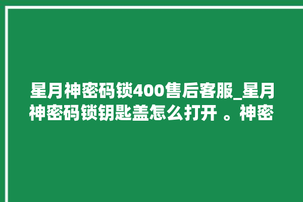 星月神密码锁400售后客服_星月神密码锁钥匙盖怎么打开 。神密