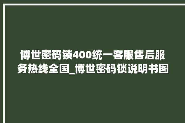 博世密码锁400统一客服售后服务热线全国_博世密码锁说明书图解 。密码锁