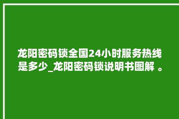 龙阳密码锁全国24小时服务热线是多少_龙阳密码锁说明书图解 。密码锁