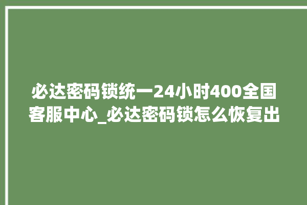 必达密码锁统一24小时400全国客服中心_必达密码锁怎么恢复出厂设置 。密码锁