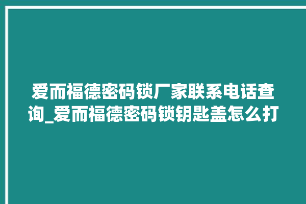 爱而福德密码锁厂家联系电话查询_爱而福德密码锁钥匙盖怎么打开 。密码锁