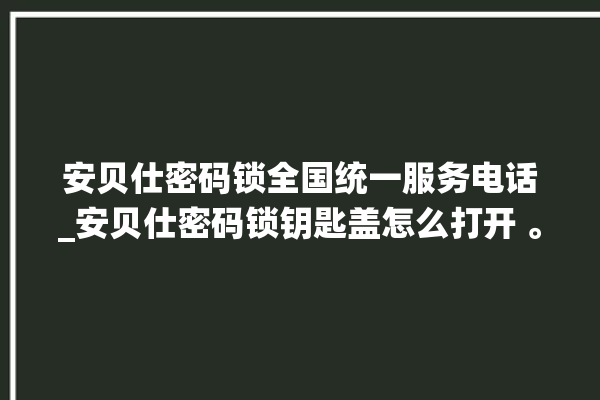 安贝仕密码锁全国统一服务电话_安贝仕密码锁钥匙盖怎么打开 。密码锁