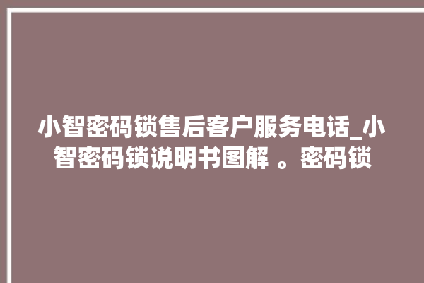 小智密码锁售后客户服务电话_小智密码锁说明书图解 。密码锁