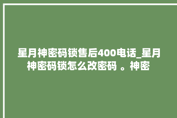 星月神密码锁售后400电话_星月神密码锁怎么改密码 。神密