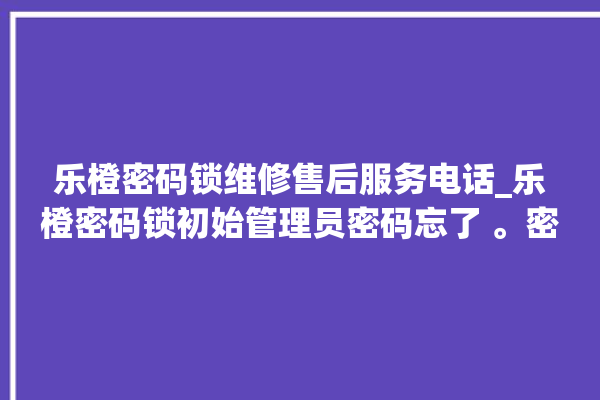 乐橙密码锁维修售后服务电话_乐橙密码锁初始管理员密码忘了 。密码锁