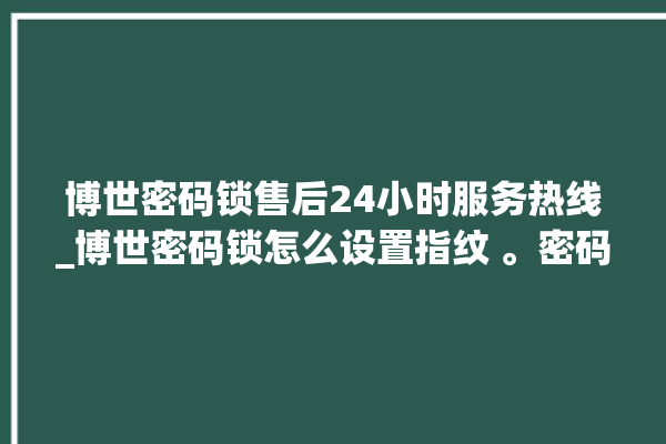 博世密码锁售后24小时服务热线_博世密码锁怎么设置指纹 。密码锁