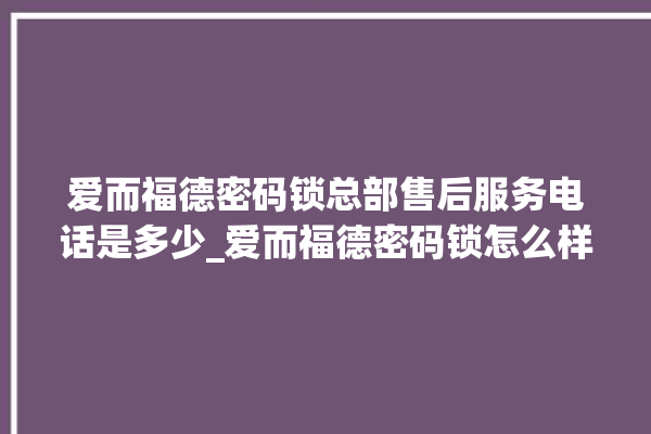 爱而福德密码锁总部售后服务电话是多少_爱而福德密码锁怎么样 。密码锁