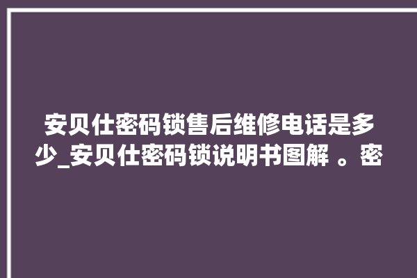 安贝仕密码锁售后维修电话是多少_安贝仕密码锁说明书图解 。密码锁