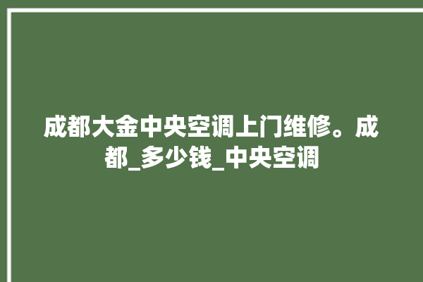 成都大金中央空调上门维修。成都_多少钱_中央空调