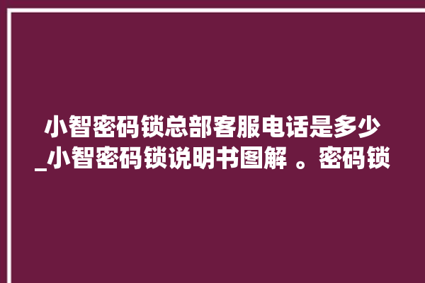 小智密码锁总部客服电话是多少_小智密码锁说明书图解 。密码锁