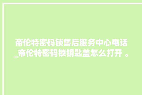 帝伦特密码锁售后服务中心电话_帝伦特密码锁钥匙盖怎么打开 。密码锁