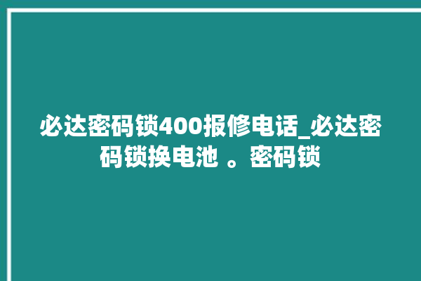 必达密码锁400报修电话_必达密码锁换电池 。密码锁