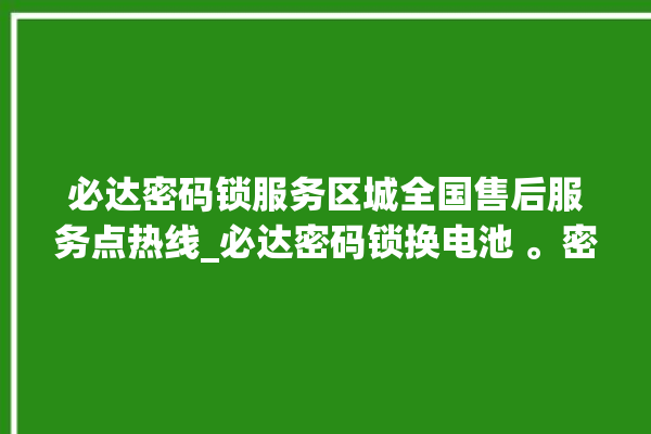 必达密码锁服务区城全国售后服务点热线_必达密码锁换电池 。密码锁