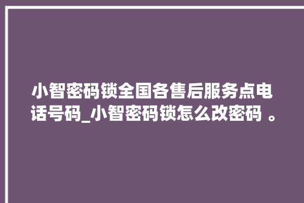 小智密码锁全国各售后服务点电话号码_小智密码锁怎么改密码 。密码锁