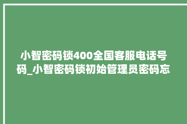 小智密码锁400全国客服电话号码_小智密码锁初始管理员密码忘了 。密码锁