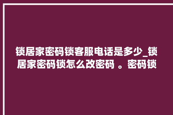 锁居家密码锁客服电话是多少_锁居家密码锁怎么改密码 。密码锁