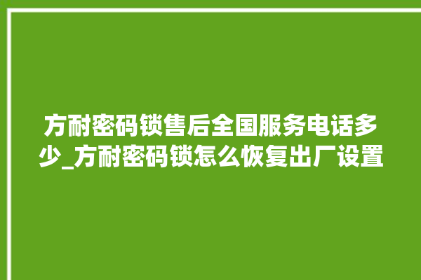 方耐密码锁售后全国服务电话多少_方耐密码锁怎么恢复出厂设置 。密码锁