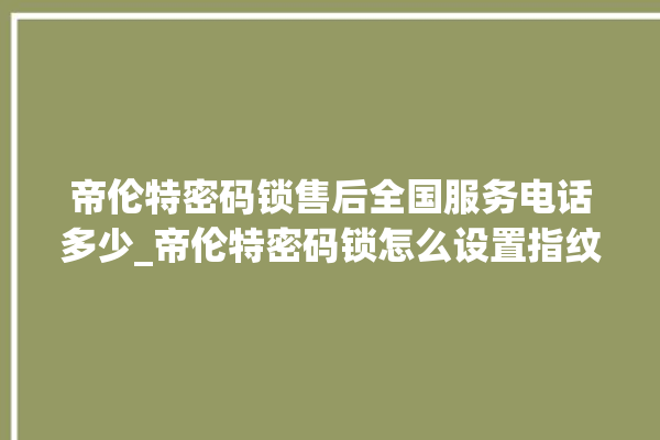 帝伦特密码锁售后全国服务电话多少_帝伦特密码锁怎么设置指纹 。密码锁