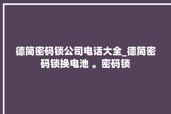 德简密码锁公司电话大全_德简密码锁换电池 。密码锁