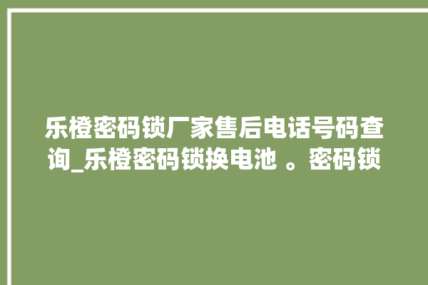 乐橙密码锁厂家售后电话号码查询_乐橙密码锁换电池 。密码锁