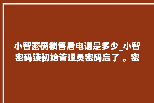 小智密码锁售后电话是多少_小智密码锁初始管理员密码忘了 。密码锁