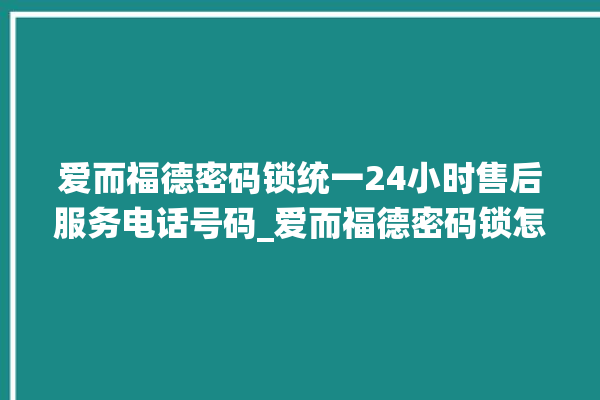 爱而福德密码锁统一24小时售后服务电话号码_爱而福德密码锁怎么设置指纹 。密码锁