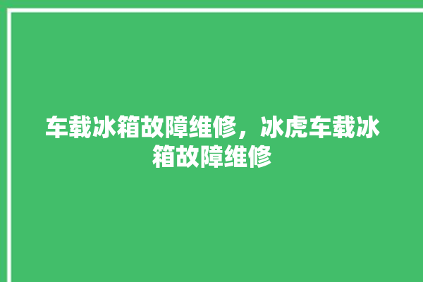 车载冰箱故障维修，冰虎车载冰箱故障维修