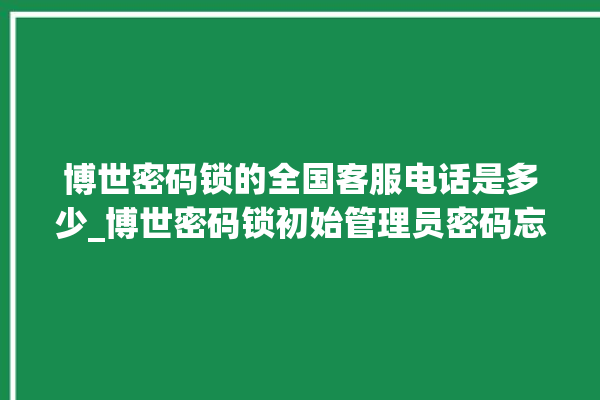 博世密码锁的全国客服电话是多少_博世密码锁初始管理员密码忘了 。密码锁