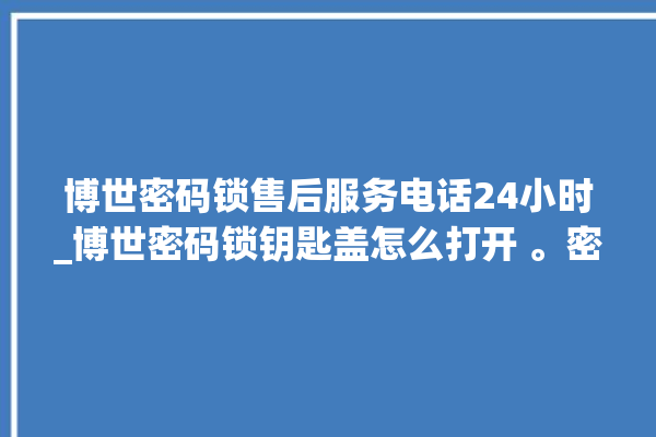 博世密码锁售后服务电话24小时_博世密码锁钥匙盖怎么打开 。密码锁