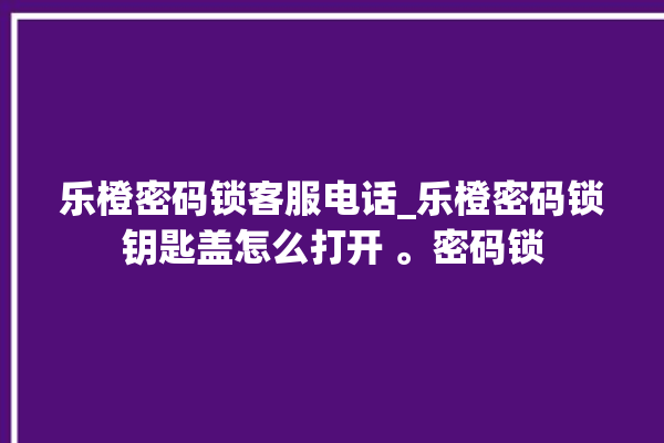 乐橙密码锁客服电话_乐橙密码锁钥匙盖怎么打开 。密码锁