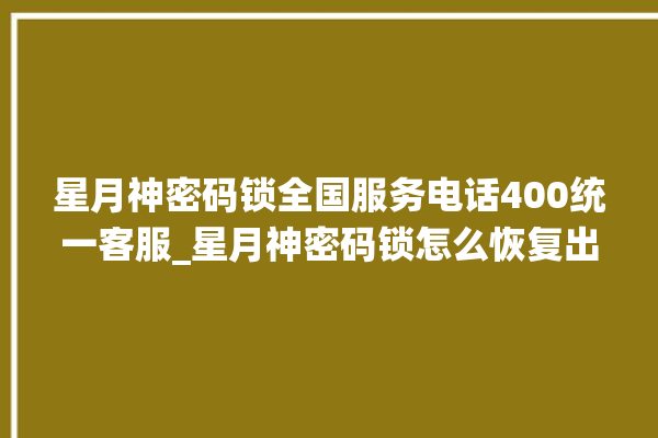 星月神密码锁全国服务电话400统一客服_星月神密码锁怎么恢复出厂设置 。神密