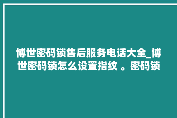 博世密码锁售后服务电话大全_博世密码锁怎么设置指纹 。密码锁