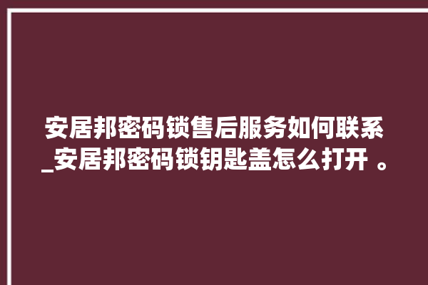 安居邦密码锁售后服务如何联系_安居邦密码锁钥匙盖怎么打开 。密码锁