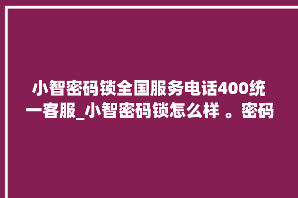 小智密码锁全国服务电话400统一客服_小智密码锁怎么样 。密码锁