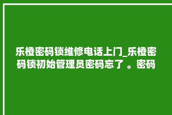 乐橙密码锁维修电话上门_乐橙密码锁初始管理员密码忘了 。密码锁