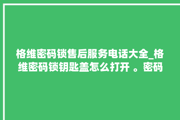 格维密码锁售后服务电话大全_格维密码锁钥匙盖怎么打开 。密码锁