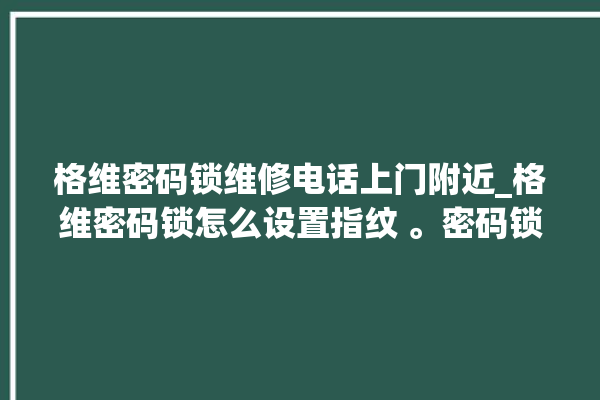 格维密码锁维修电话上门附近_格维密码锁怎么设置指纹 。密码锁