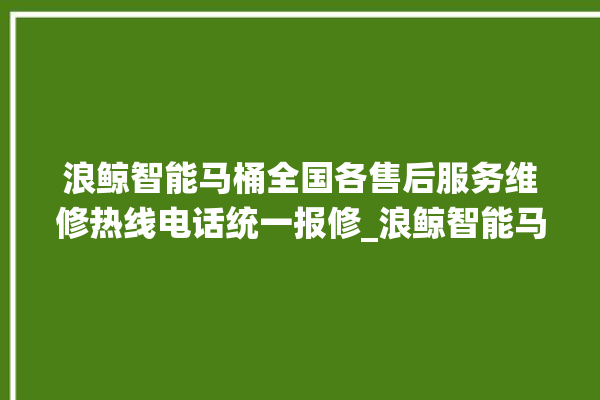 浪鲸智能马桶全国各售后服务维修热线电话统一报修_浪鲸智能马桶冲水感应怎么调 。马桶