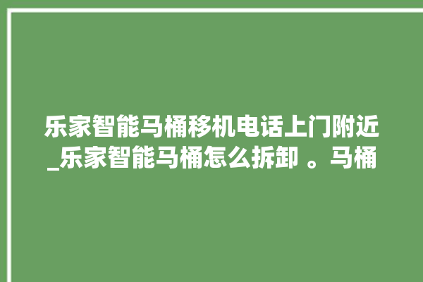 乐家智能马桶移机电话上门附近_乐家智能马桶怎么拆卸 。马桶