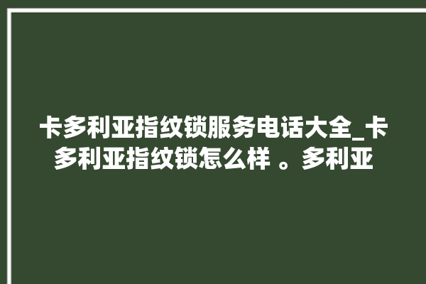 卡多利亚指纹锁服务电话大全_卡多利亚指纹锁怎么样 。多利亚