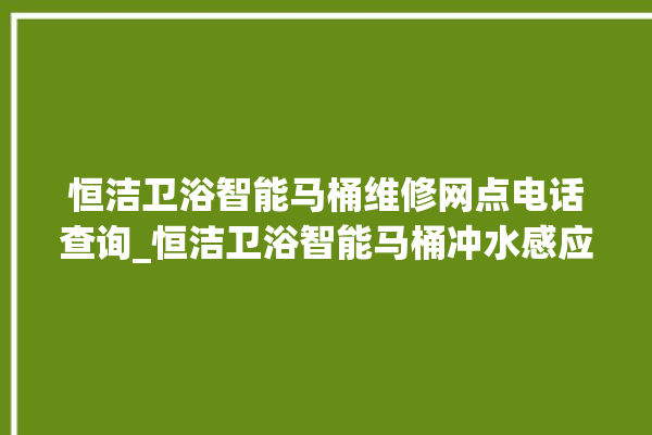 恒洁卫浴智能马桶维修网点电话查询_恒洁卫浴智能马桶冲水感应怎么调 。马桶