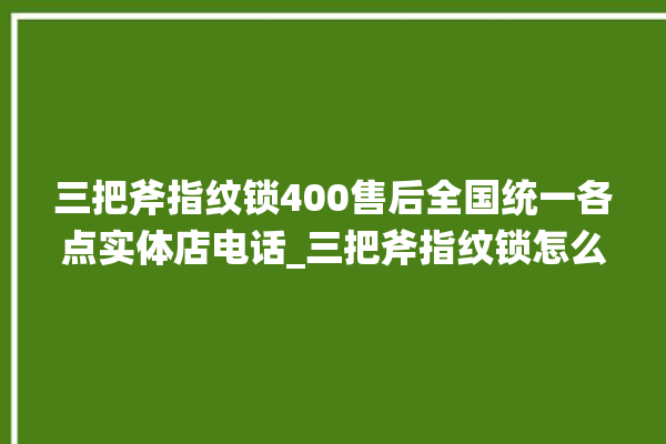 三把斧指纹锁400售后全国统一各点实体店电话_三把斧指纹锁怎么改密码 。三把