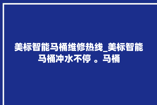 美标智能马桶维修热线_美标智能马桶冲水不停 。马桶