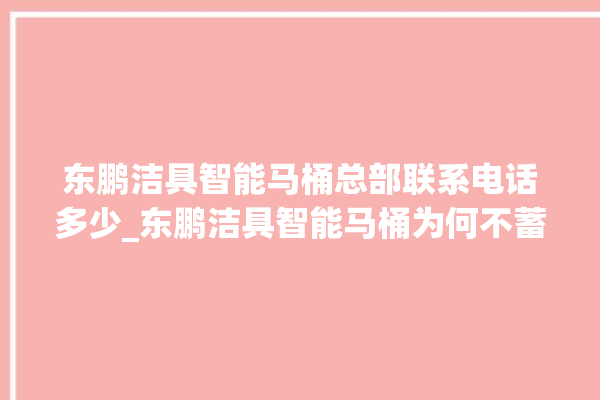 东鹏洁具智能马桶总部联系电话多少_东鹏洁具智能马桶为何不蓄水 。马桶