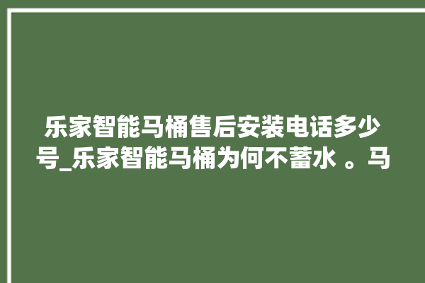 乐家智能马桶售后安装电话多少号_乐家智能马桶为何不蓄水 。马桶