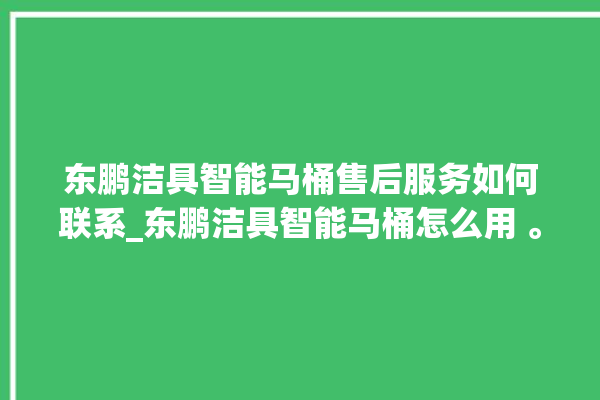 东鹏洁具智能马桶售后服务如何联系_东鹏洁具智能马桶怎么用 。马桶